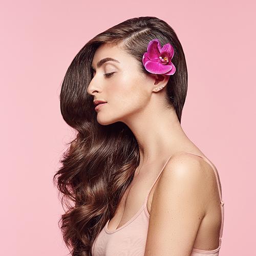Woman with beautiful hair style and texture
