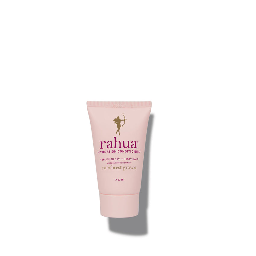 pink tube of rahua hydration conditioner on a plain white background 0.74 oz|variant:074-oz